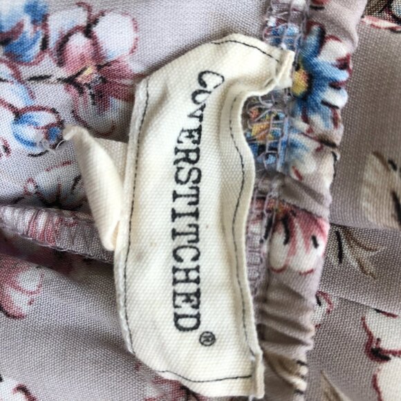 Coverstitched Crochet Lace Floral Sleeveless Mini Dress Large - Picture 5 of 5